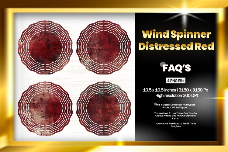 Red Wind Spinner Sublimation Design - 04 Variations