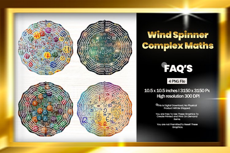 Complex Maths Wind Spinner Sublimation Design - 04 Variation example image 1