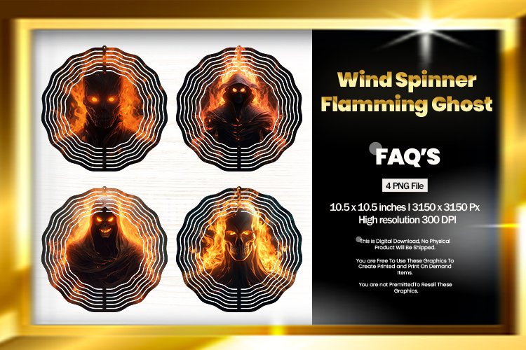 Ghost Wind Spinner Sublimation Design - 04 Variations