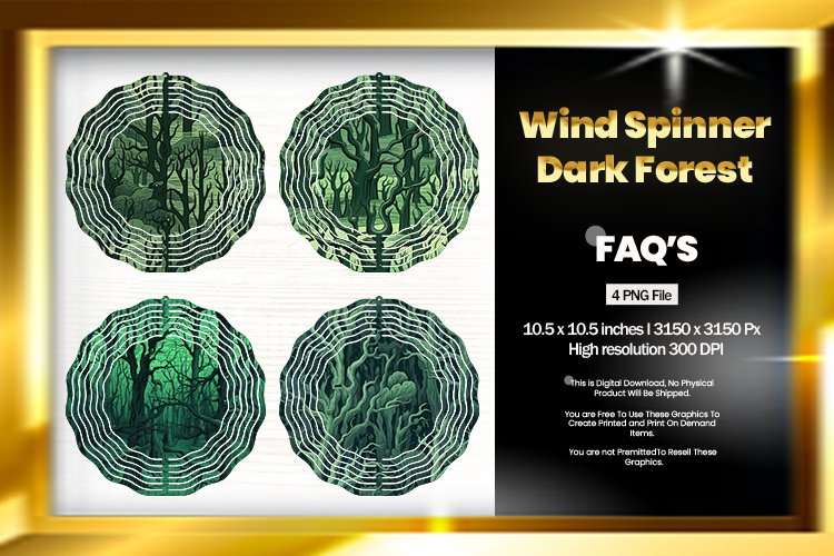 Dark Forest Wind Spinner Sublimation Design - 04 Variations