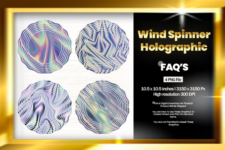 Holographic Wind Spinner Sublimation Design - 04 Variations