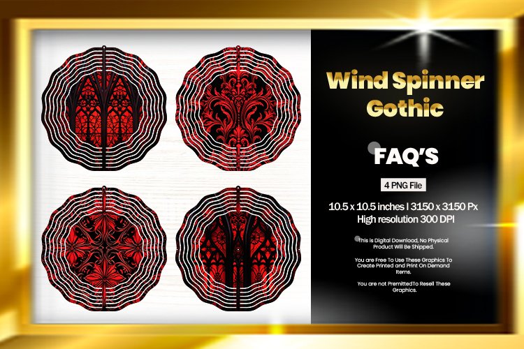 Gothic Wind Spinner Sublimation Design - 04 Variations