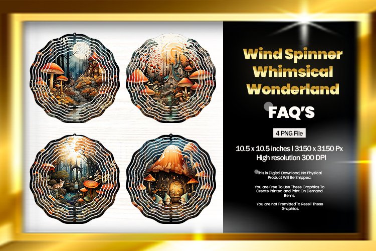 Whimsical wonderland Wind Spinner Sublimation Design