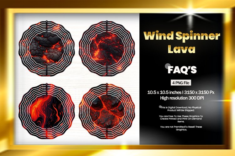 Lava Wind Spinner Sublimation Design - 04 Variations