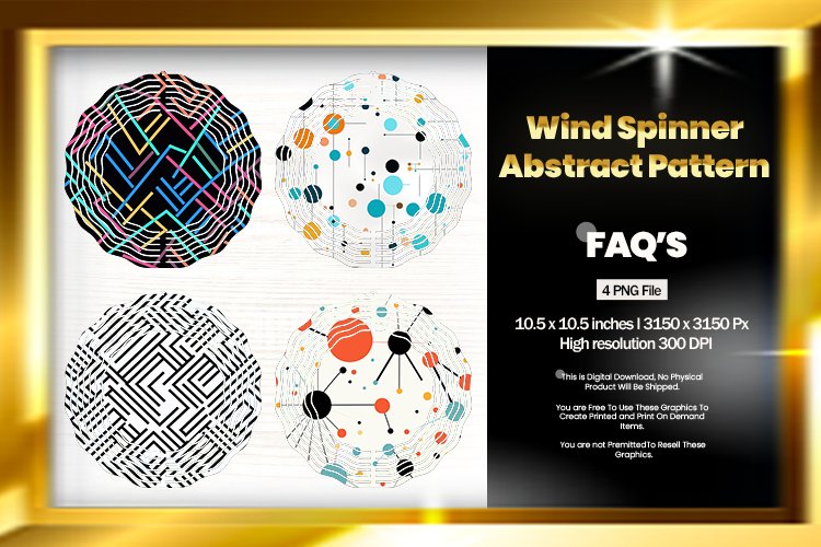 Pattern Wind Spinner Sublimation Design - 04 Variations