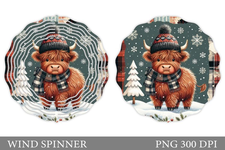 Christmas Cow Wind Spinner. Christmas Wind Spinner Design example image 1