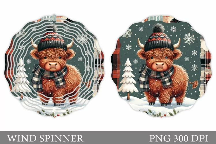 Christmas Cow Wind Spinner. Christmas Wind Spinner Design