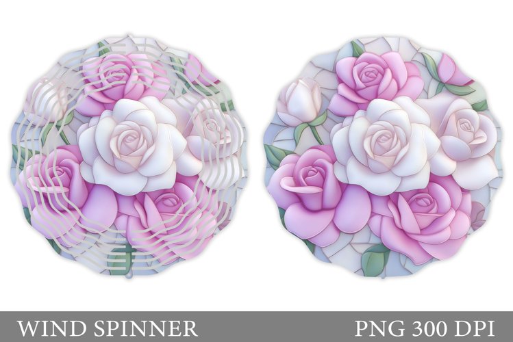 Roses Wind Spinner Design. Flowers Wind Spinner Sublimation example image 1
