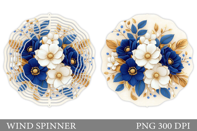 Flowers Wind Spinner Design. Floral Wind Spinner Sublimation example image 1