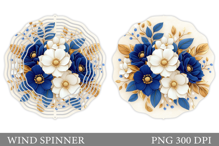 Flowers Wind Spinner Design. Floral Wind Spinner Sublimation