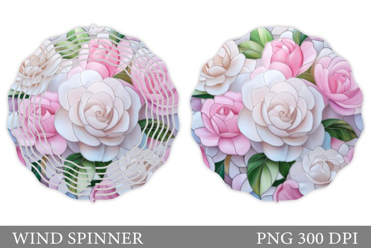 Roses Wind Spinner Design. Flowers Wind Spinner Sublimation example image 1