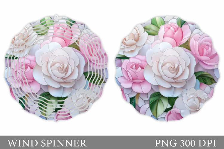 Roses Wind Spinner Design. Flowers Wind Spinner Sublimation
