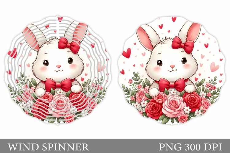 Valentines Bunny Wind Spinner. Valentine Wind Spinner Design