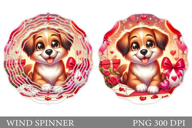 Valentines Dog Wind Spinner. Valentines Wind Spinner Design example image 1