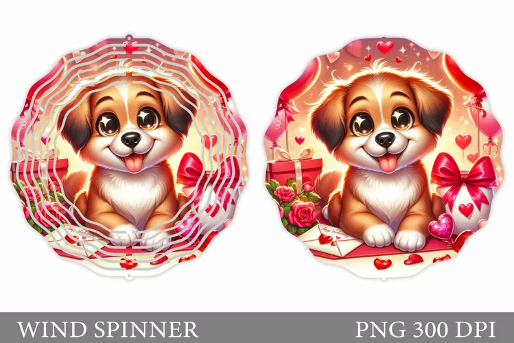 Valentines Dog Wind Spinner. Valentines Wind Spinner Design