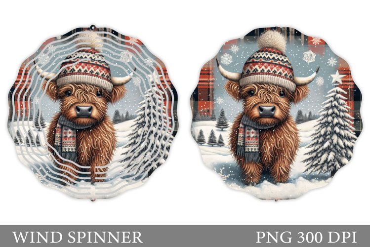 Christmas Cow Wind Spinner. Christmas Wind Spinner Design example image 1