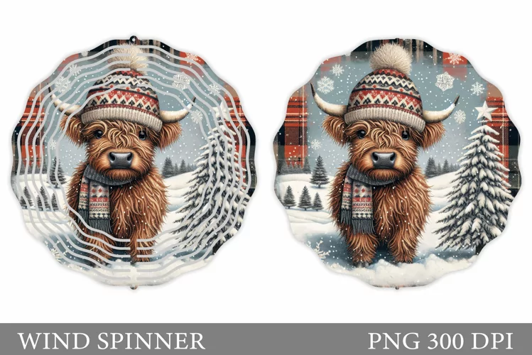 Christmas Cow Wind Spinner. Christmas Wind Spinner Design