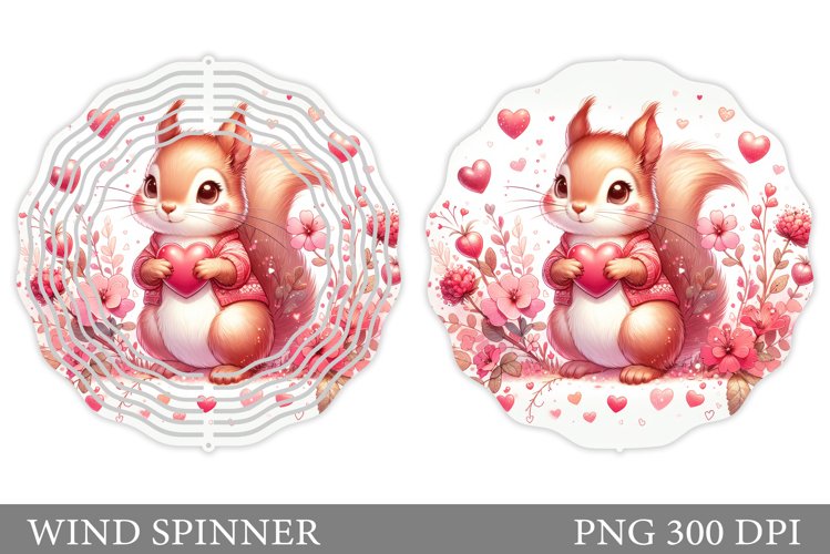 Valentines Squirrel Wind Spinner. Valentines Wind Spinner example image 1