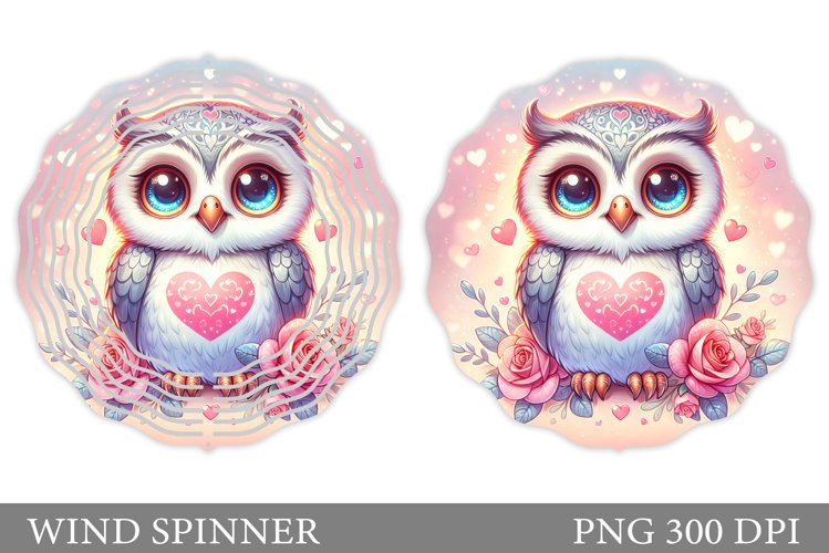 Valentines Owl Wind Spinner. Valentines Wind Spinner Design example image 1