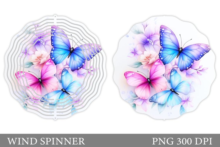 Butterflies Wind Spinner. Flowers Wind Spinner Sublimation