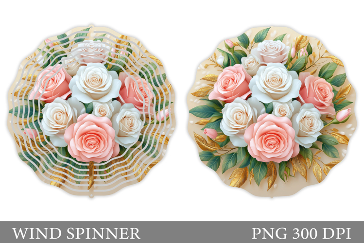 Roses Wind Spinner Design. Flowers Wind Spinner Sublimation