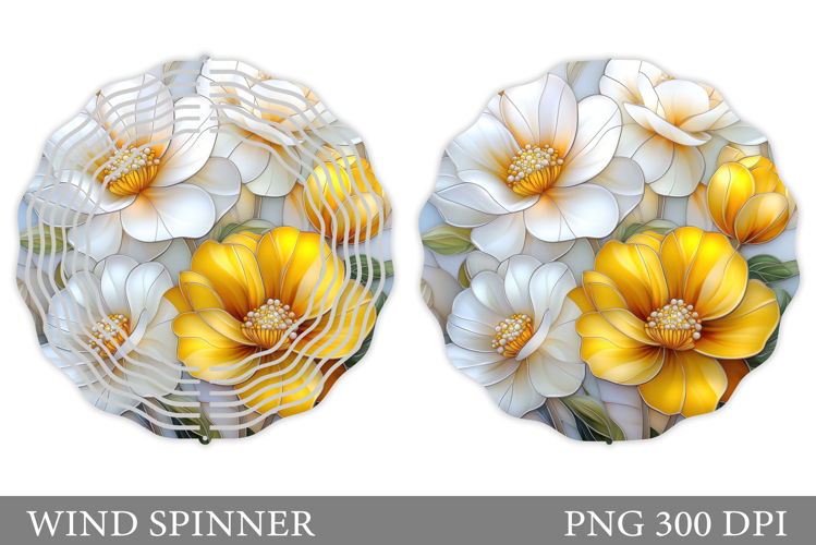 Flowers Wind Spinner Design. Floral Wind Spinner Sublimation