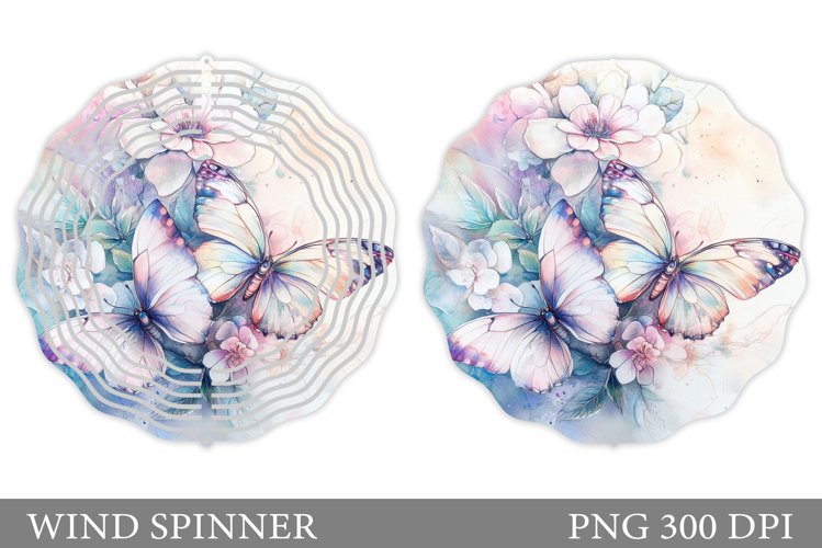 Butterflies Wind Spinner. Flowers Wind Spinner Sublimation