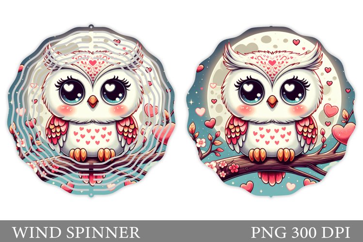 Valentines Owl Wind Spinner. Valentines Wind Spinner Design example image 1