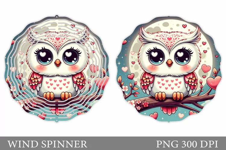 Valentines Owl Wind Spinner. Valentines Wind Spinner Design