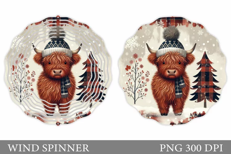 Christmas Cow Wind Spinner. Christmas Wind Spinner Design