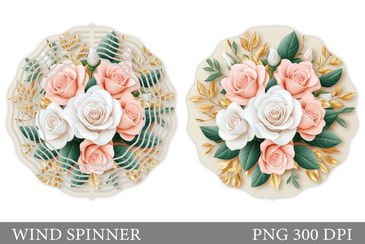 Roses Wind Spinner Design. Flowers Wind Spinner Sublimation