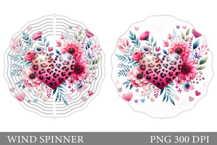 Leopard Heart Wind Spinner. Flowers Wind Spinner Design example image 1