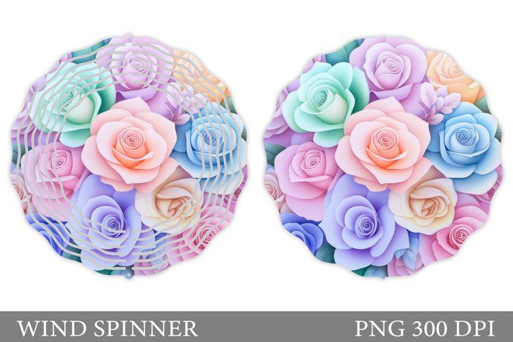 Roses Wind Spinner Design. Flowers Wind Spinner Sublimation example image 1