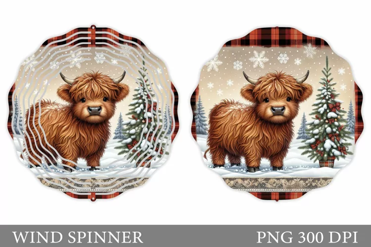 Christmas Cow Wind Spinner. Christmas Wind Spinner Design
