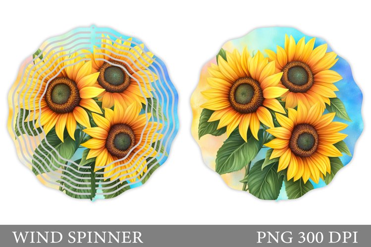 Sunflowers Wind Spinner. Flowers Wind Spinner Sublimation example image 1