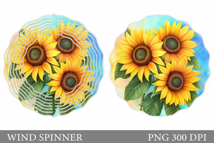 Sunflowers Wind Spinner. Flowers Wind Spinner Sublimation