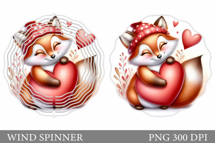 Valentines Fox Wind Spinner. Valentines Wind Spinner Design