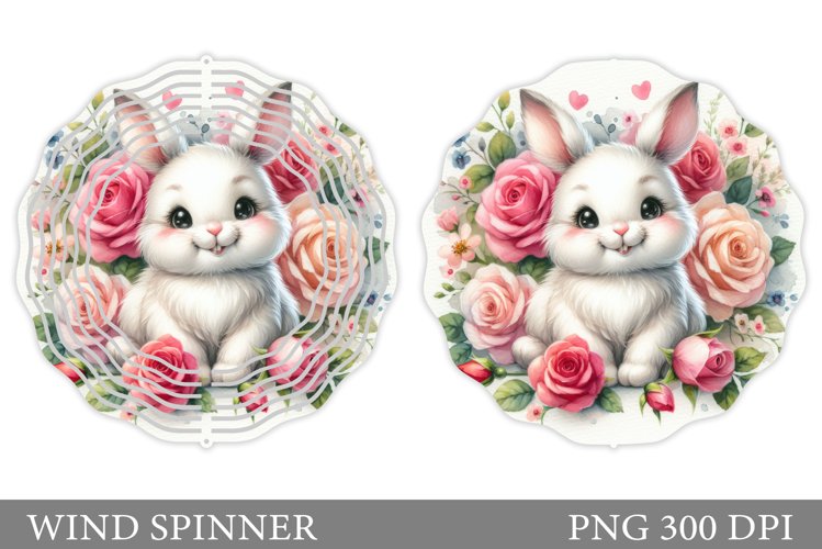 Cute Bunny Wind Spinner Design. Cute Bunny Sublimation