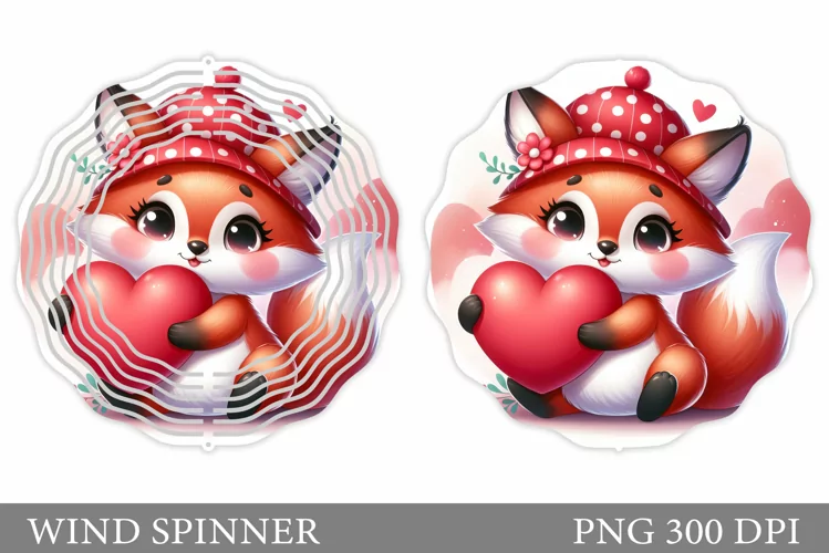 Valentines Fox Wind Spinner. Valentines Wind Spinner Design
