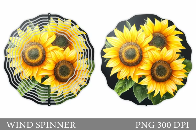 Sunflowers Wind Spinner. Flowers Wind Spinner Sublimation