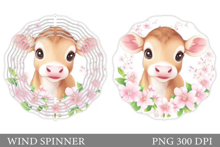 Cute Cow Wind Spinner Design. Cute Cow Sublimation