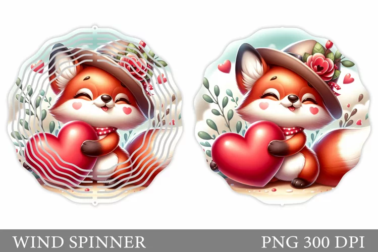 Valentines Fox Wind Spinner. Valentines Wind Spinner Design