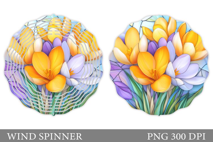 Crocus Wind Spinner Sublimation. Flowers Wind Spinner Design example image 1