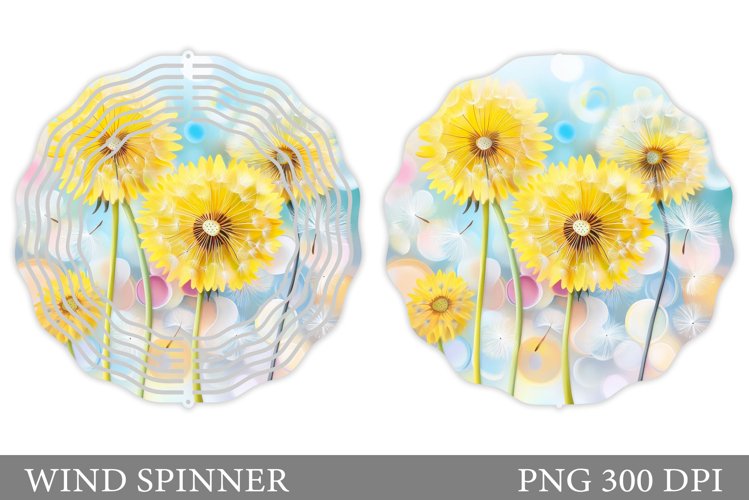 Dandelions Wind Spinner. Flowers Wind Spinner Sublimation example image 1