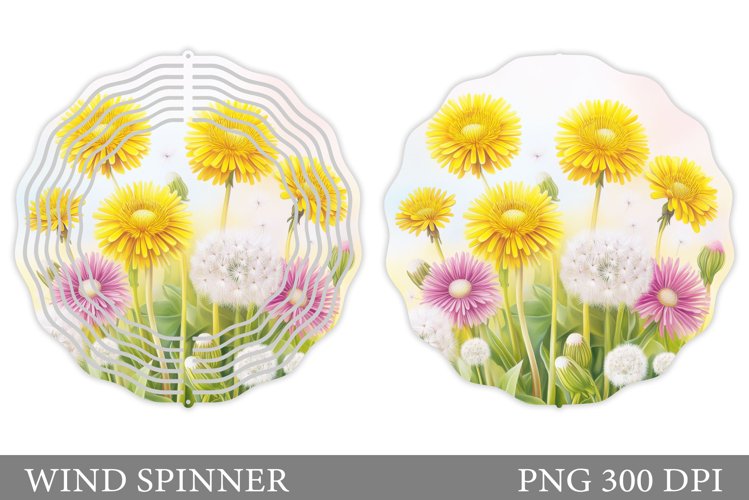 Dandelions Wind Spinner. Flowers Wind Spinner Design example image 1