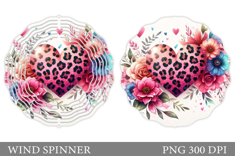 Heart Wind Spinner Sublimation. Flowers Wind Spinner Design