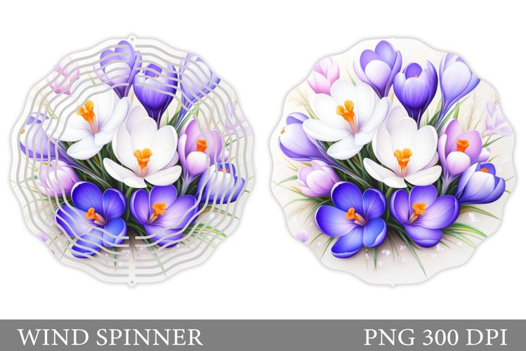 Crocus Wind Spinner Sublimation. Flowers Wind Spinner Design example image 1