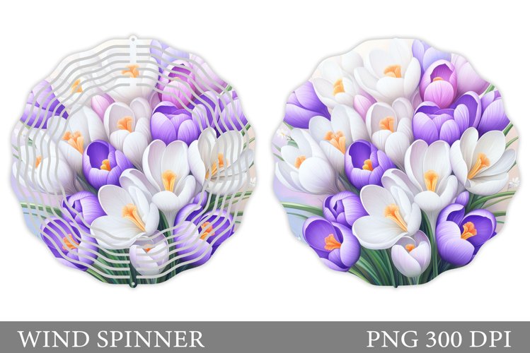 Crocus Wind Spinner Sublimation. Flowers Wind Spinner Design example image 1