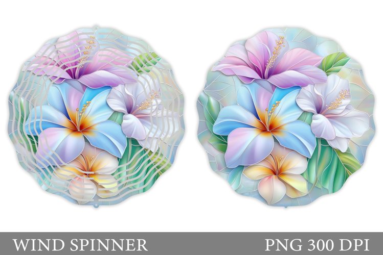 Floral Wind Spinner Sublimation. Flowers Wind Spinner Design example image 1