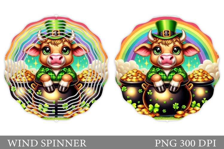 St Patrick Cow Wind Spinner. St Patrick Wind Spinner Design example image 1